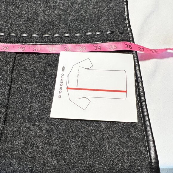 ❄️ Mona Lisa Wool-Blend Coat with Faux Leather Trim Elegance Meets Warmth 18W - Picture 7 of 9